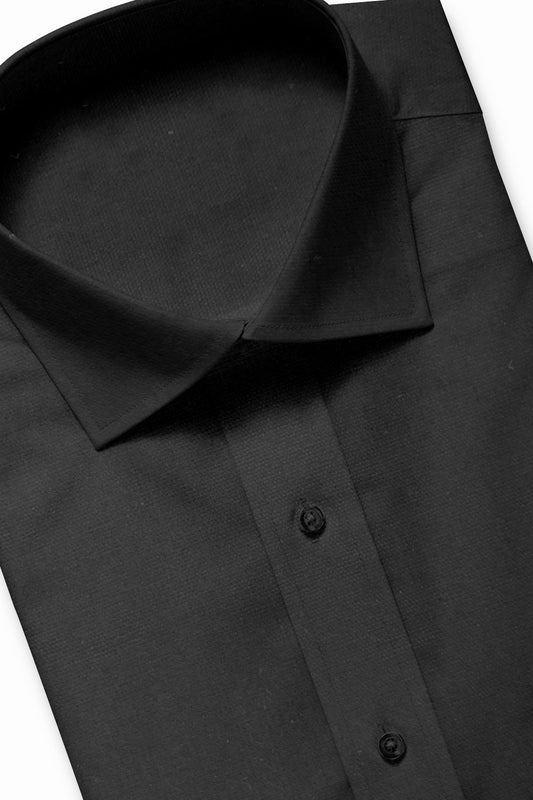 Pure Black Cotton Shirt