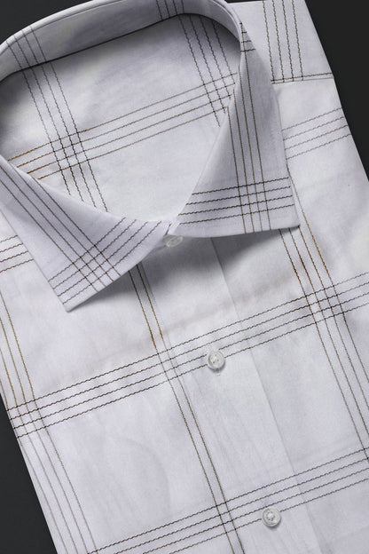 White Checked Cotton Shirt