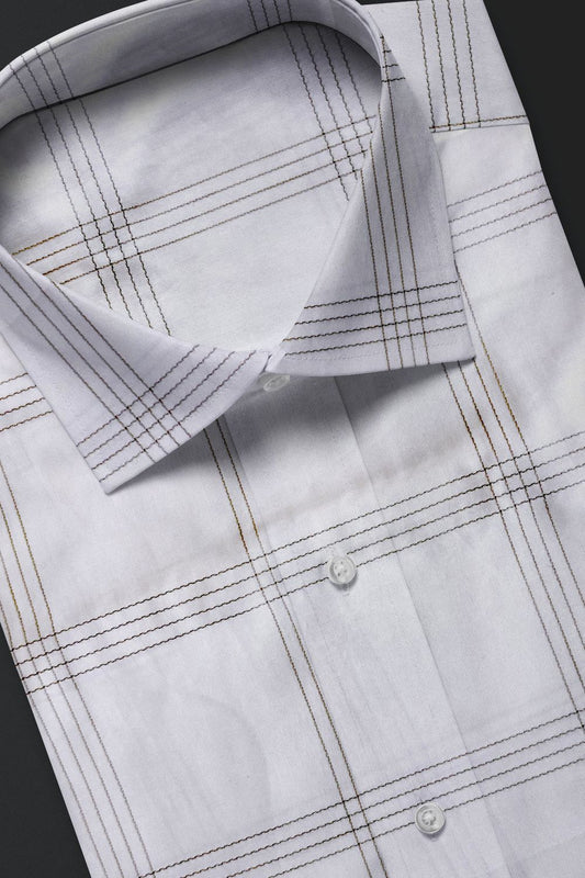 White Checked Cotton Shirt