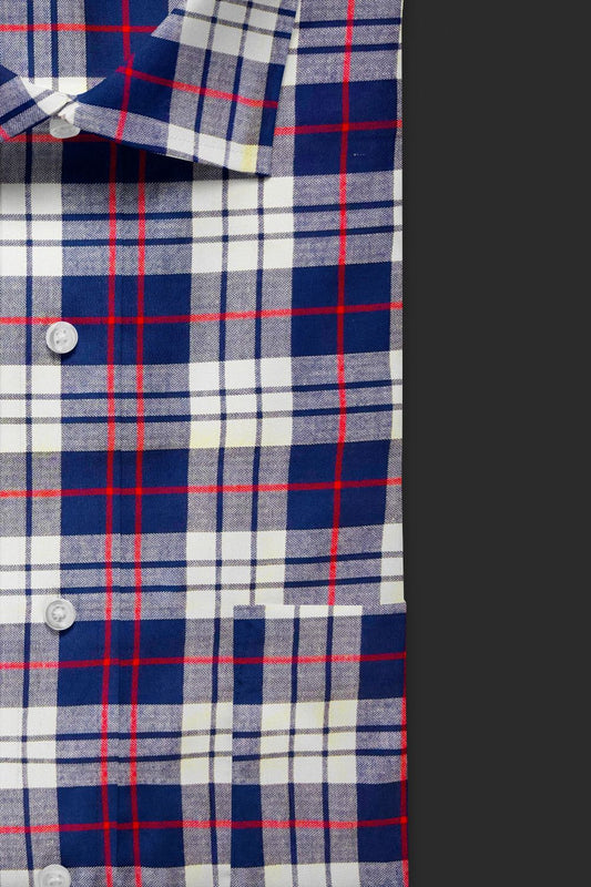 Blue Checked Cotton Shirt