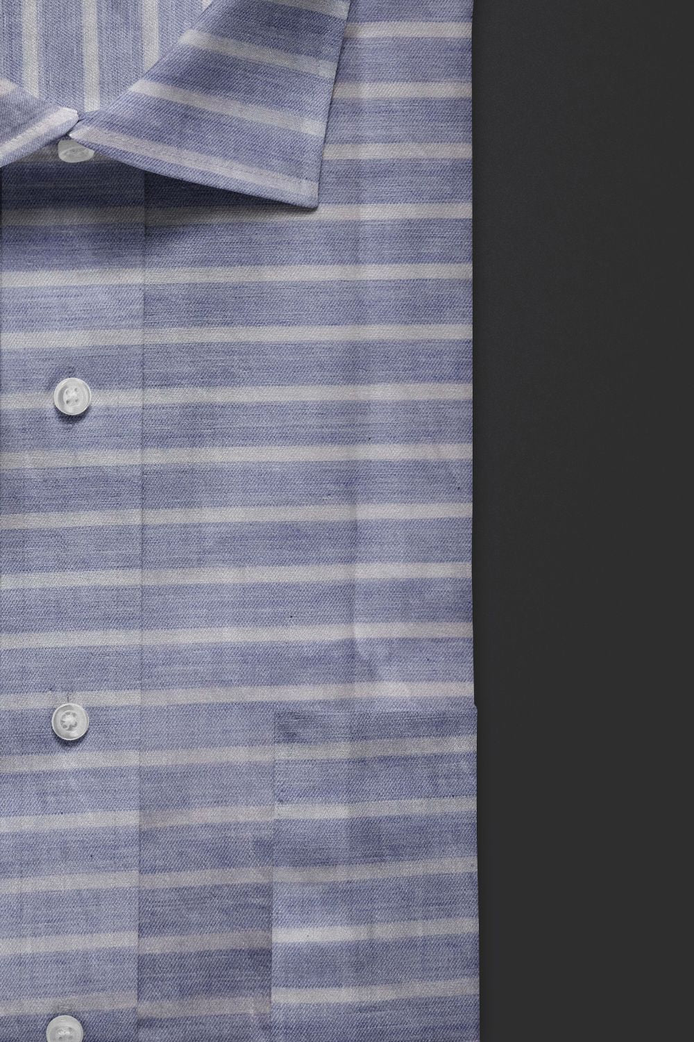 Blue with White Striped Premium Cotton Shirt