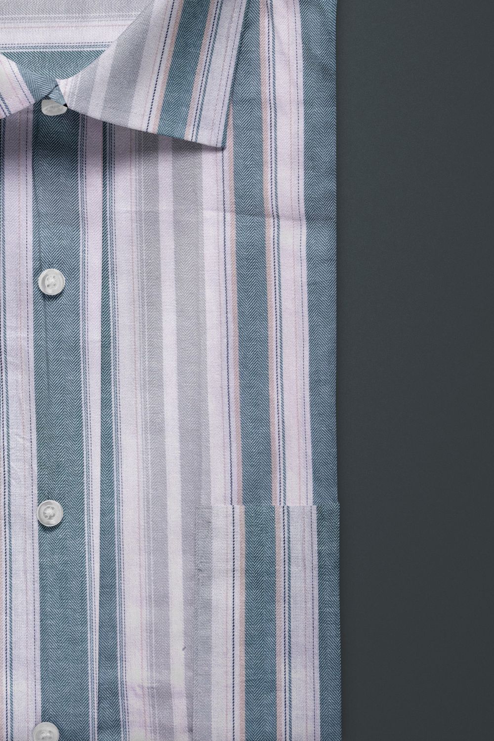 Opal with White Striped Premium Cotton Shirt