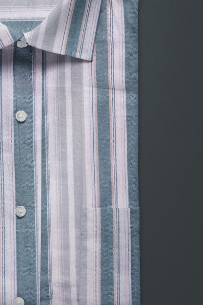 Opal with White Striped Premium Cotton Shirt
