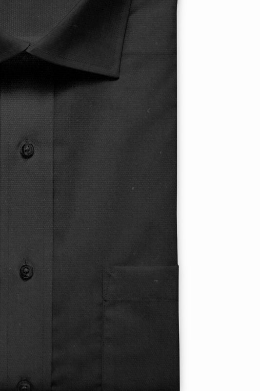 Pure Black Cotton Shirt
