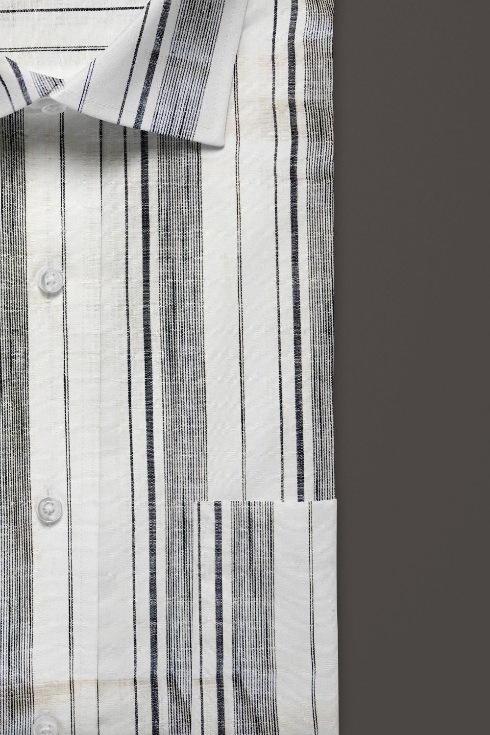 Grey with White Striped Premium Cotton Shirt