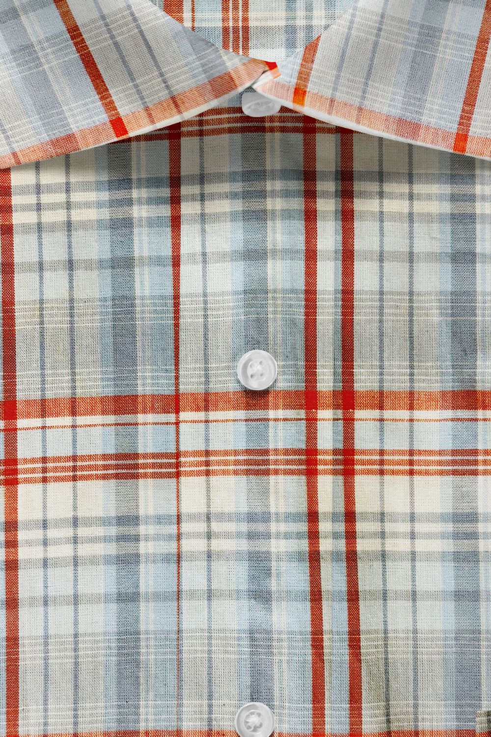 Orange Checked Cotton Shirt
