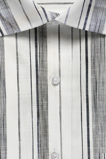 Grey with White Striped Premium Cotton Shirt