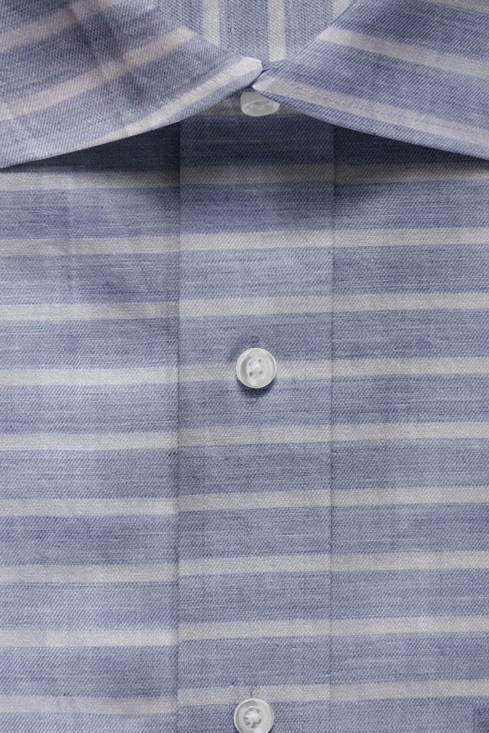 Blue with White Striped Premium Cotton Shirt