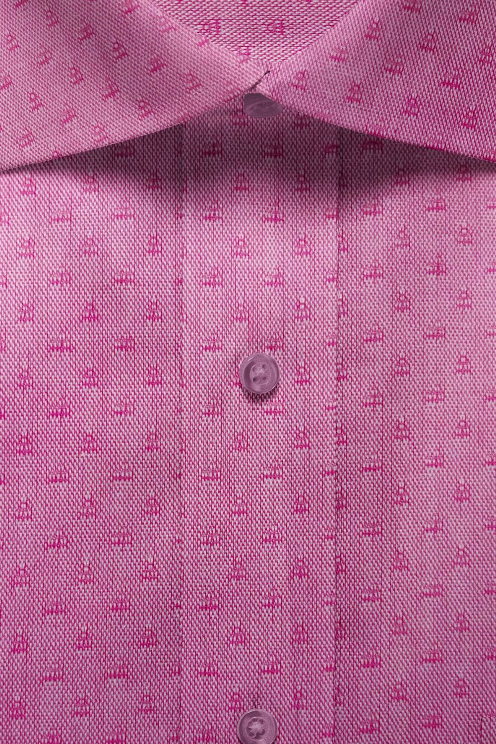 Premium Pink Textured Cotton Shirt with Micro Geometric Pattern