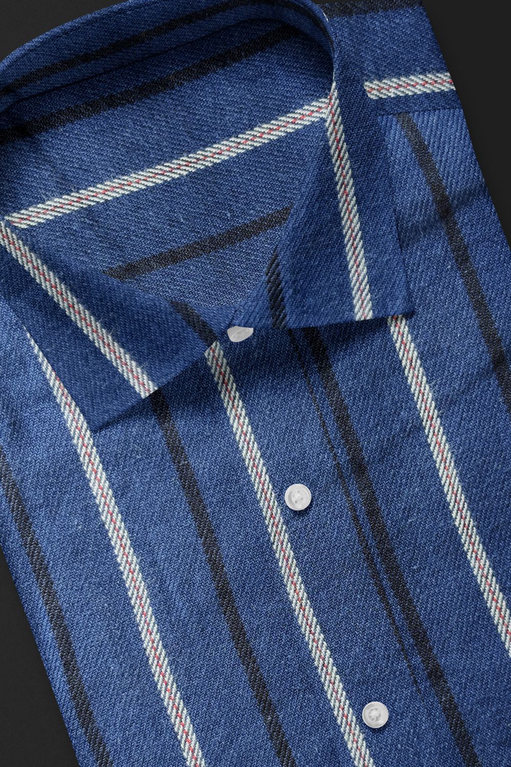 Royal Blue with White Striped Premium Cotton Shirt